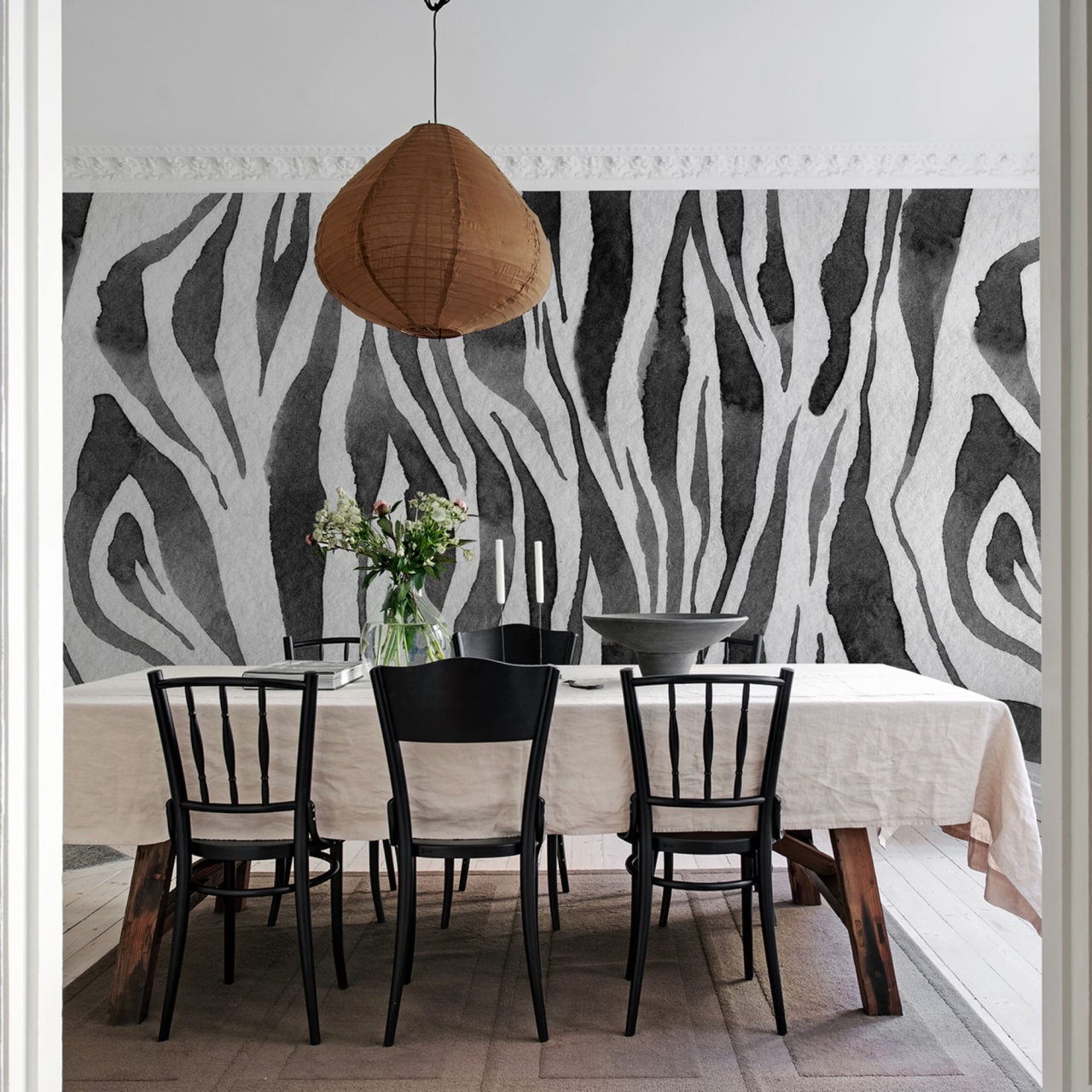 Fototapet, Zebra Stripes, Graphite, Rebel Walls