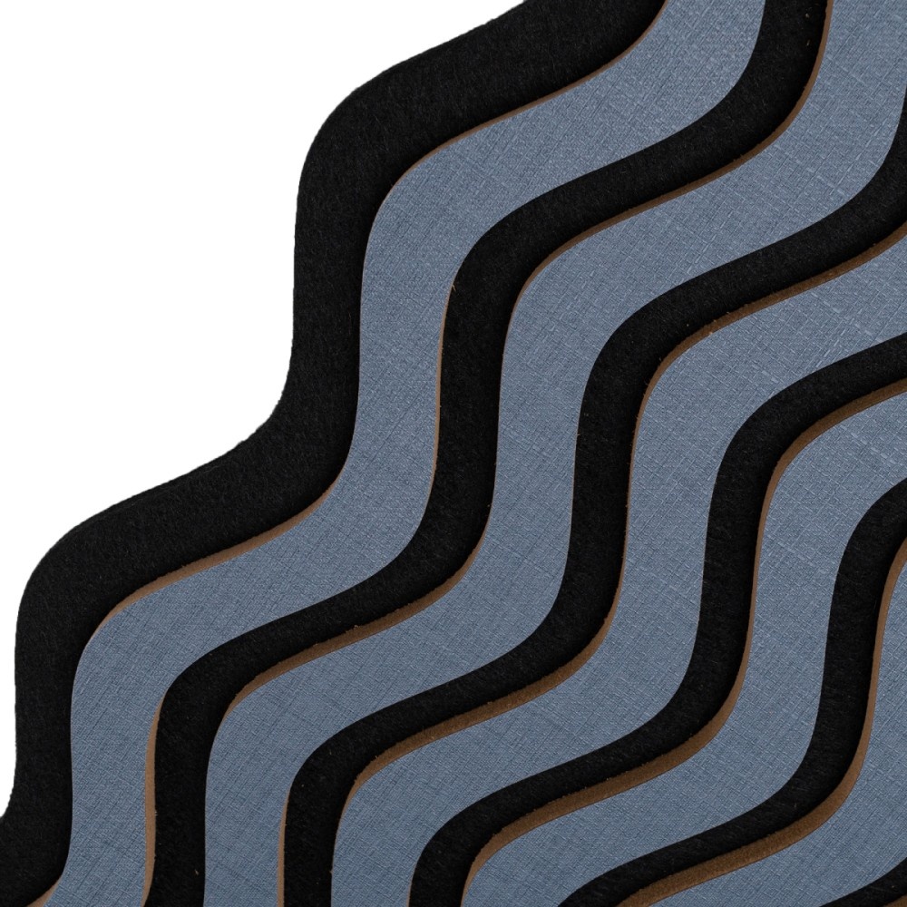 Panou riflaj acustic decorativ, MDF si pasla, AC45, 240x30x1.8cm, Gri inchis - 2 | YEO