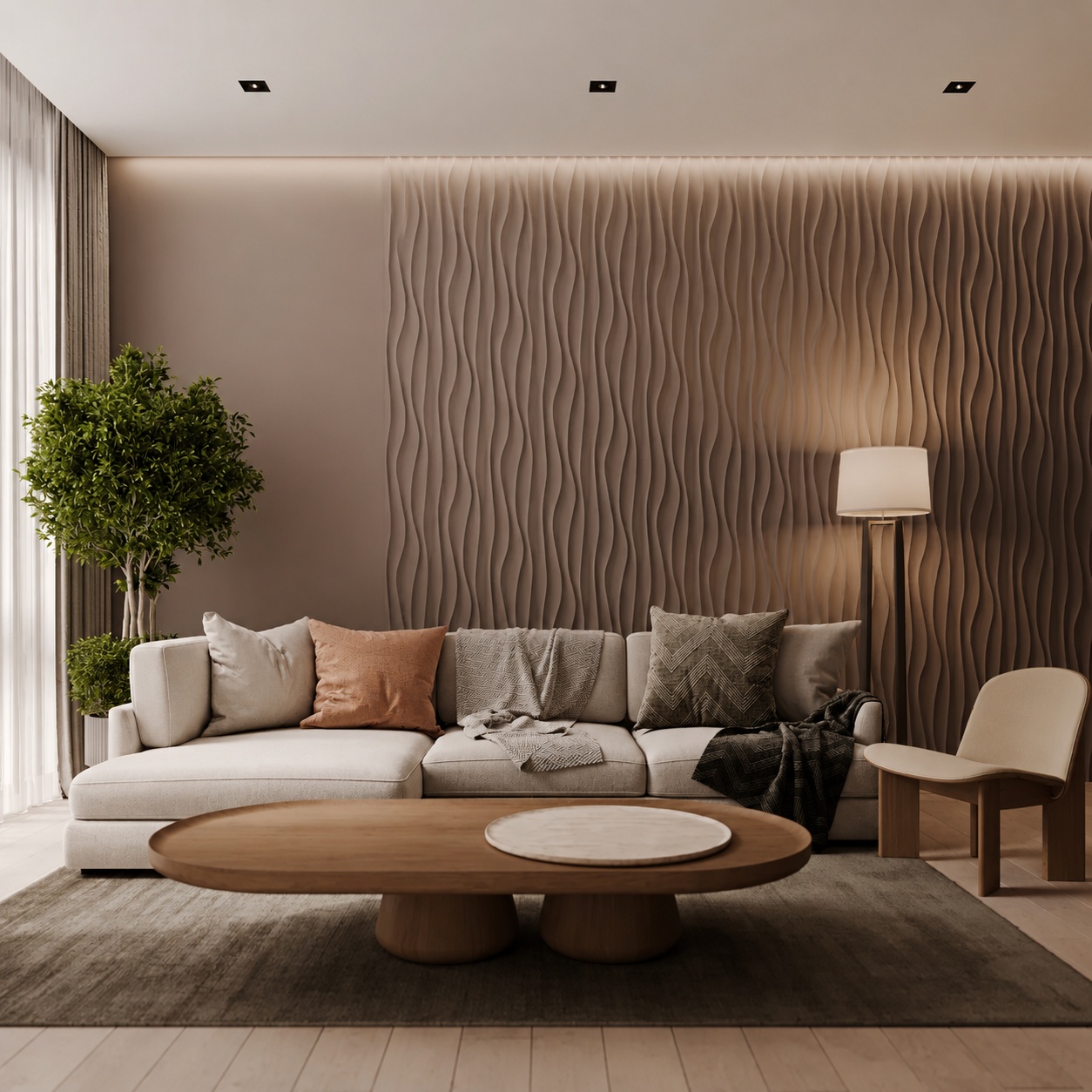 Panou riflaj decorativ 3D, W377B - 26x1.1.7x280 cm - 3