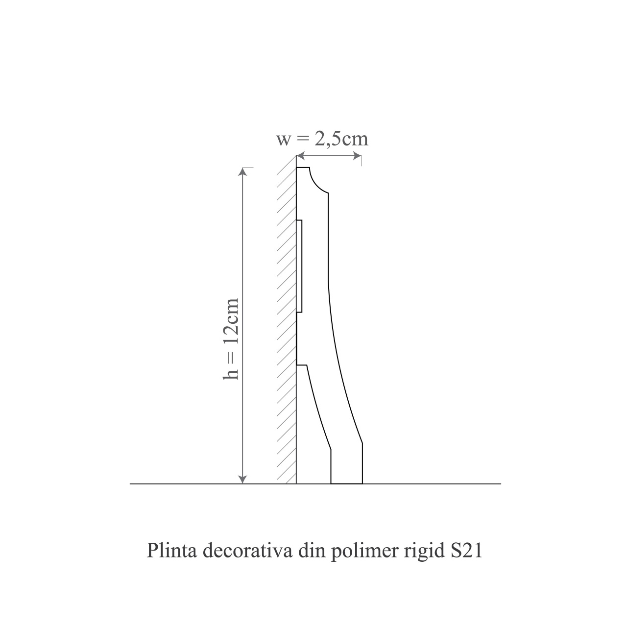 Plinta decorativa S21 - 12x2.5x200 cm - 1 | YEO