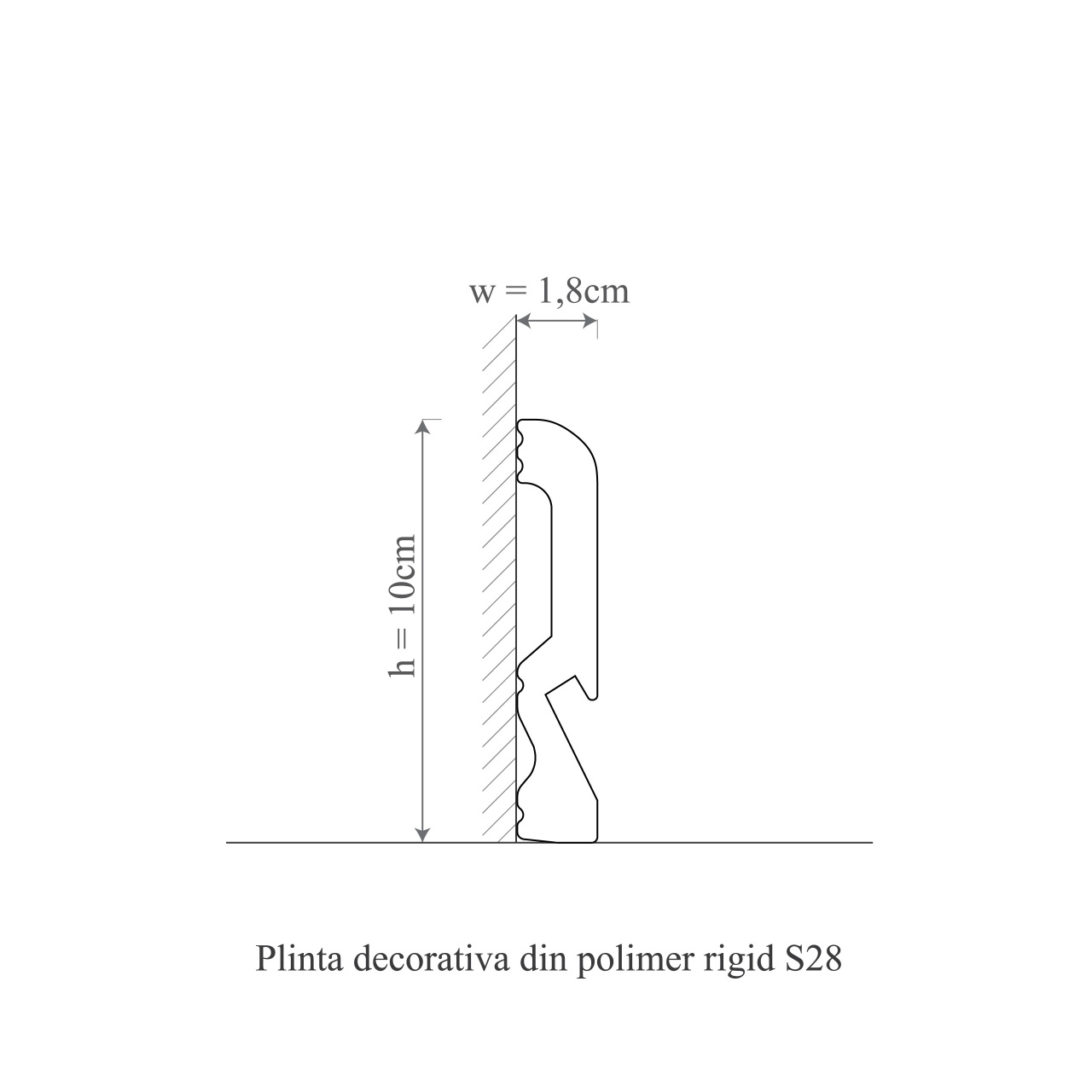 Plinta decorativa S28 - 10x1.8x240 cm - 1 | YEO