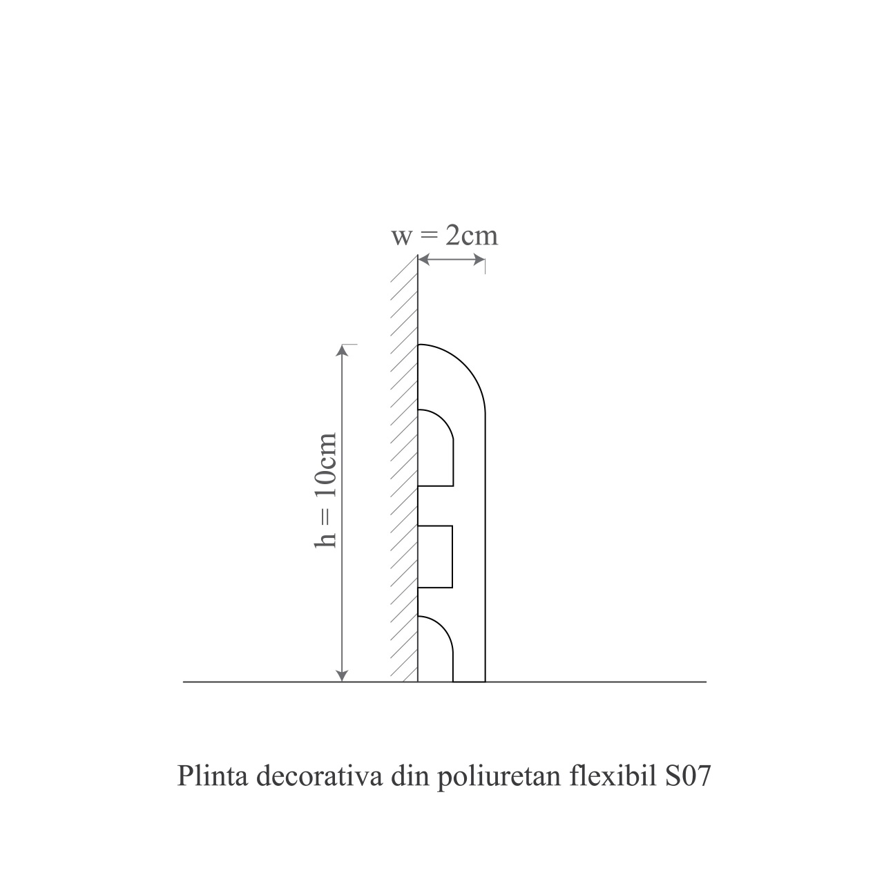 Plinta decorativa S7F - 10x2x200 cm - 1 | YEO