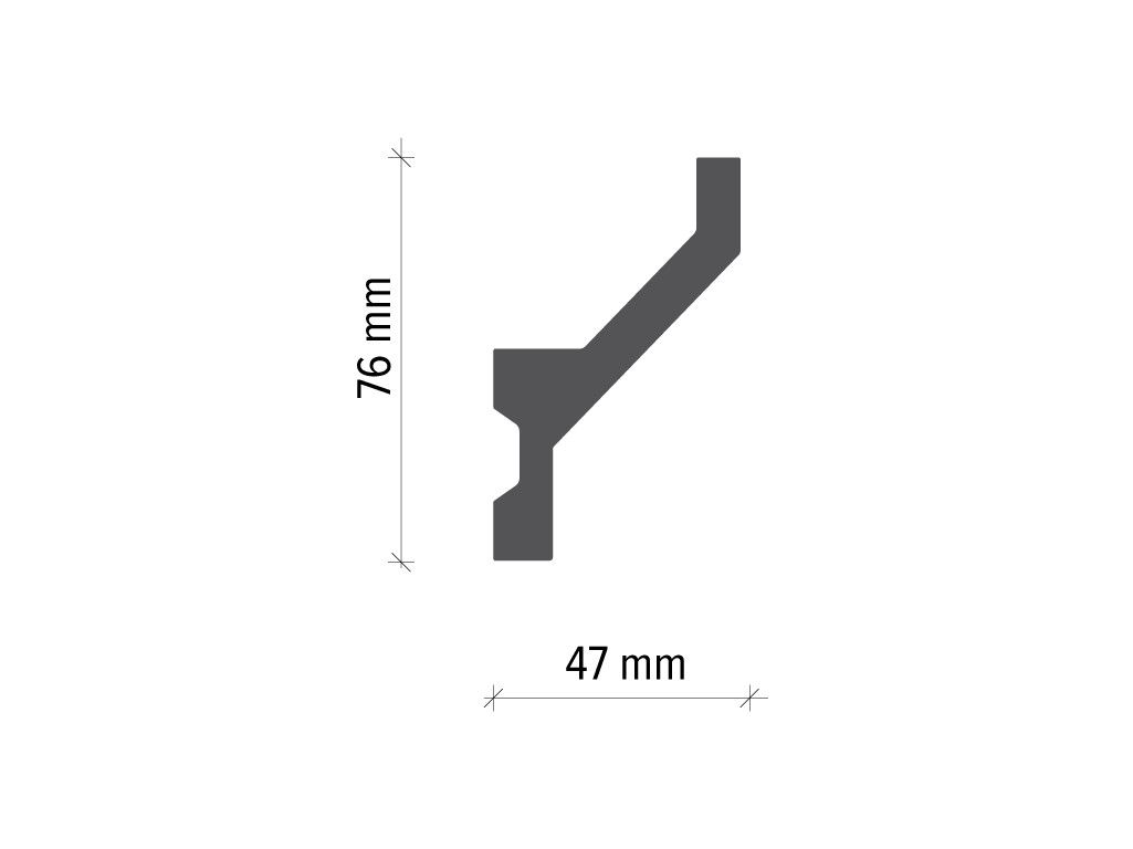 Profil pentru banda LED din poliuretan KF721 - 7.6x4.7x200 cm - 1 | YEO