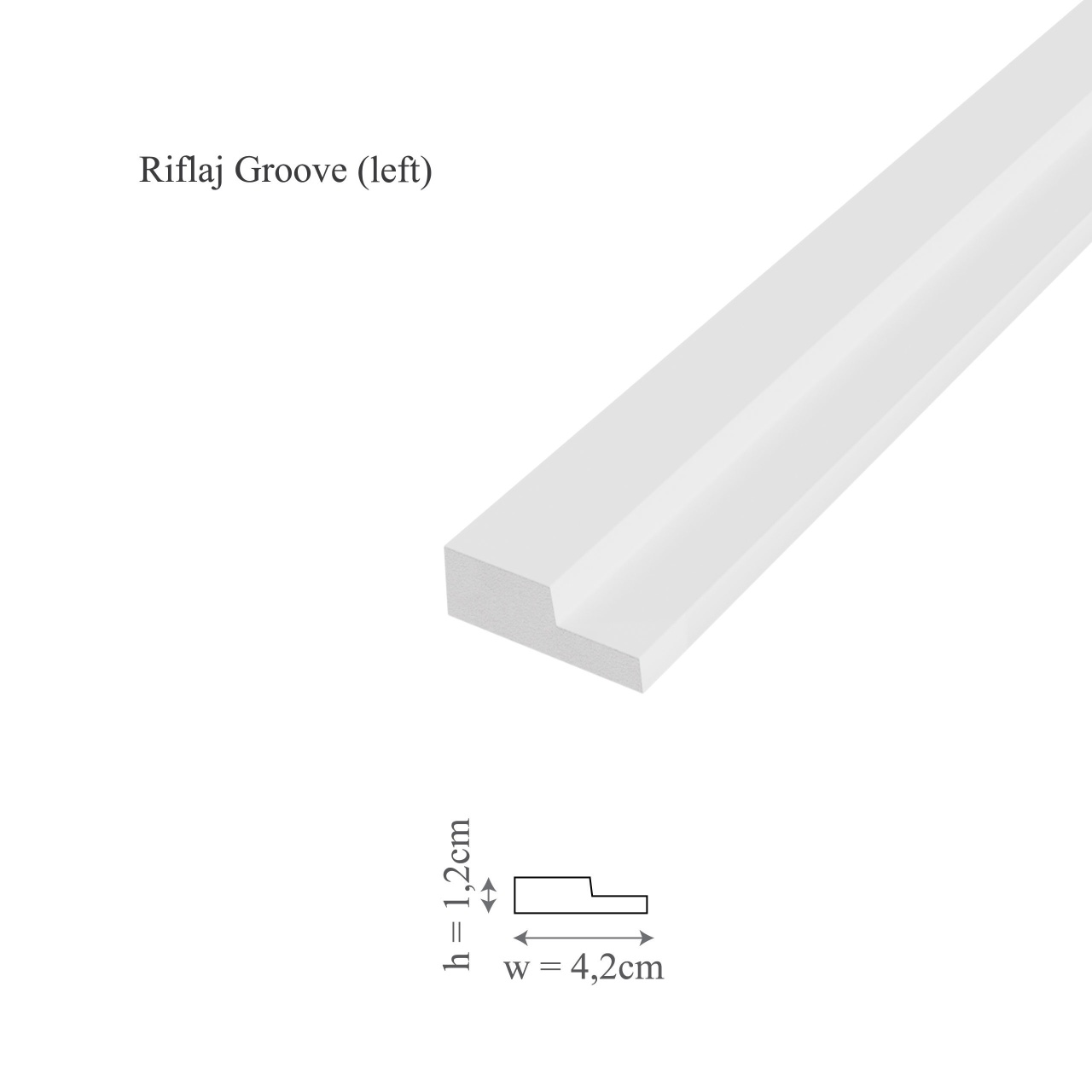 Profil stanga panou riflaj decorativ 3D, model Groove - 4.4x1.2x290 cm
