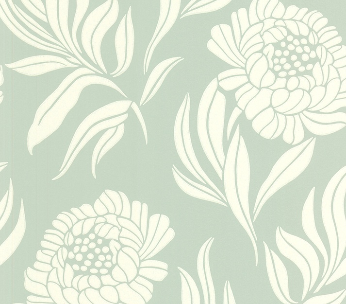 Tapet, Chatsworth, Duck Egg Blue Luxury Floral, 1838 Wallcoverings, 5.3mp / rola