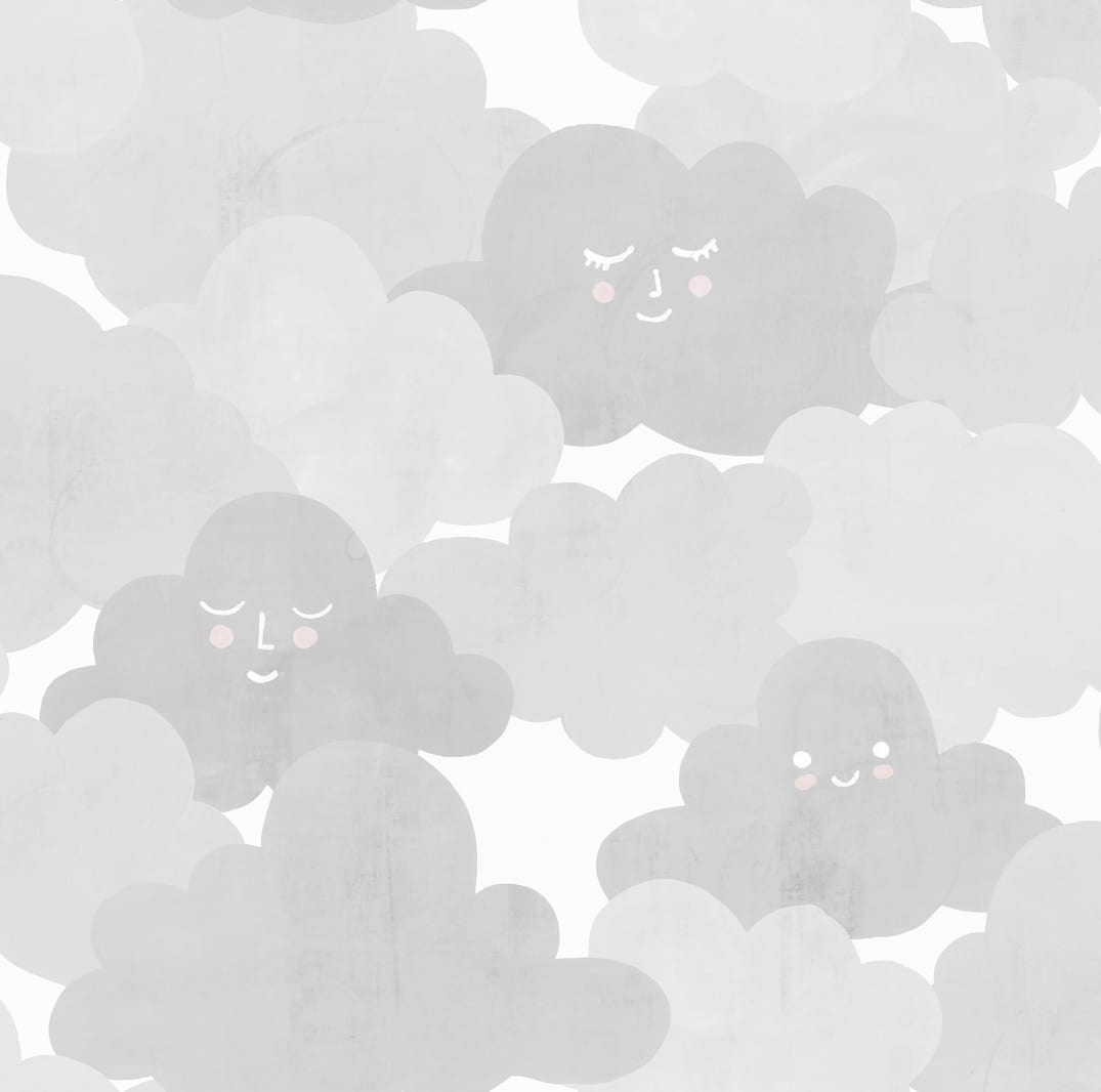 Tapet Happy Clouds, Graphite, Rebel Walls, 5 mp / rola - 2