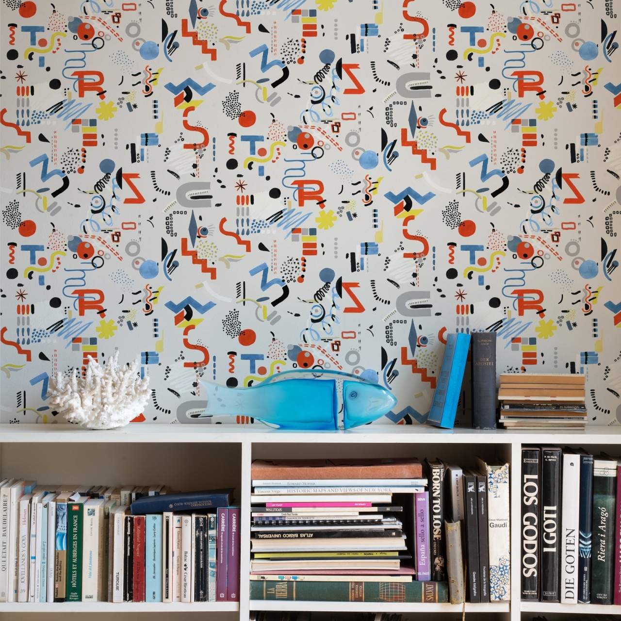 Tapet lavabil Funny Shapes, White, TresTintas 5mp / rola