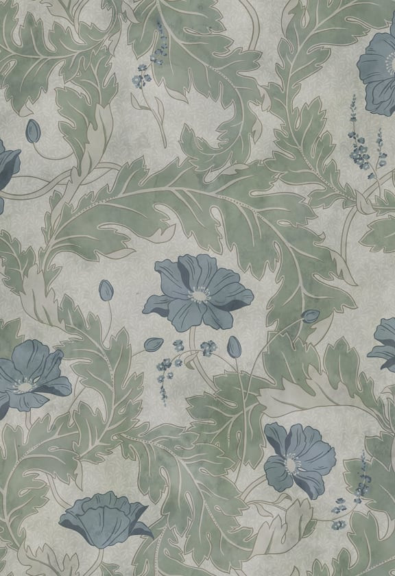 Tapet lavabil Poppy Garden Green, Sandberg - 1 | YEO