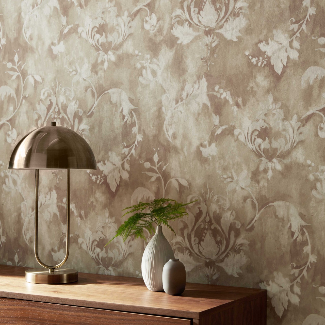 Tapet, Ornamenta, Sand Neutral Luxury Damask, 1838 Wallcoverings, 5.3mp / rola