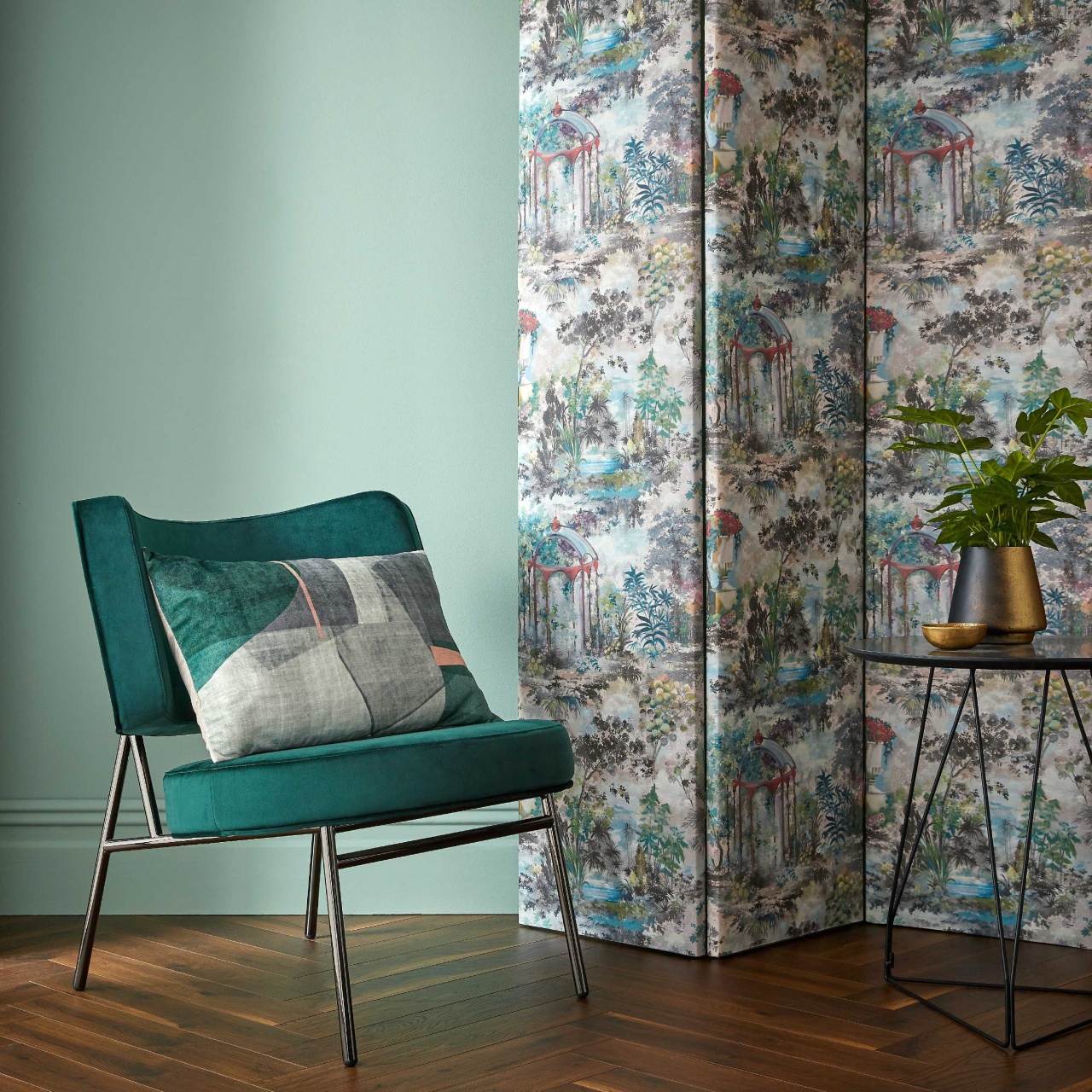 Tapet, Pavilion, Fern Green Luxury Toile, 1838 Wallcoverings, 7mp / rola