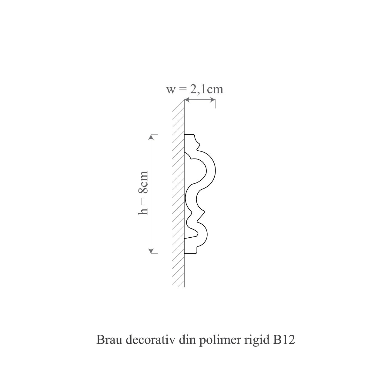 Brau decorativ B12 - 8x2.1x200 cm - 1 | YEO