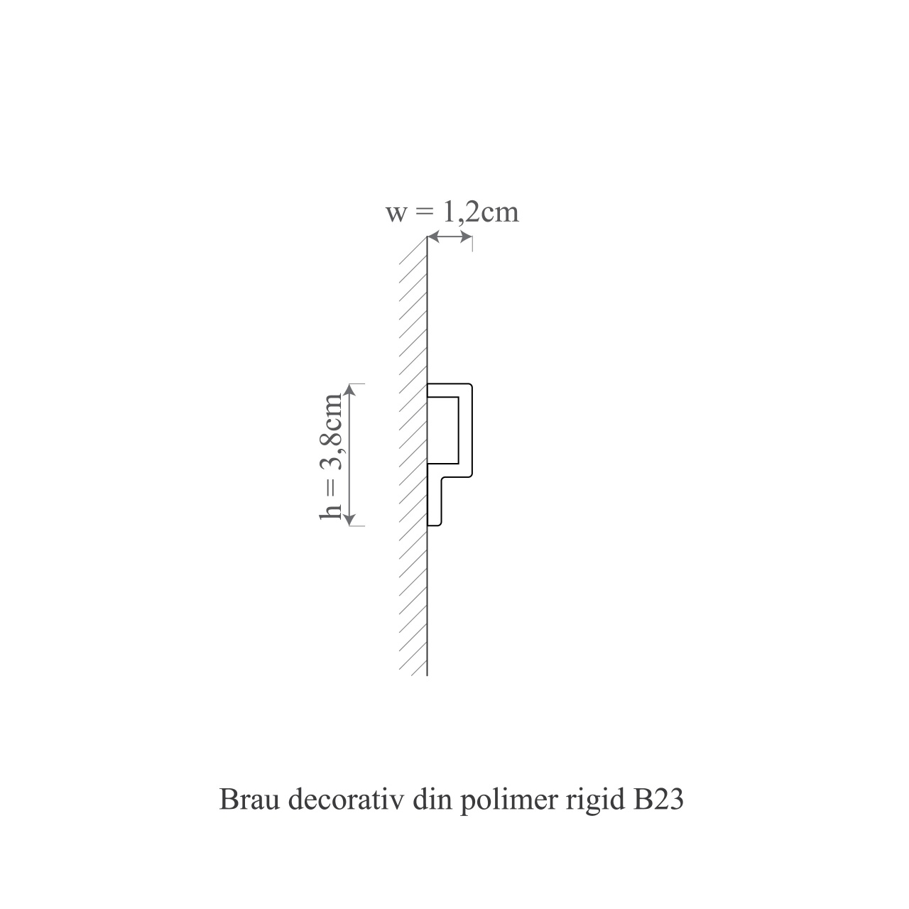 Brau decorativ din polimer rigid B23 - 3.8x1.2x200 cm - 2 | YEO