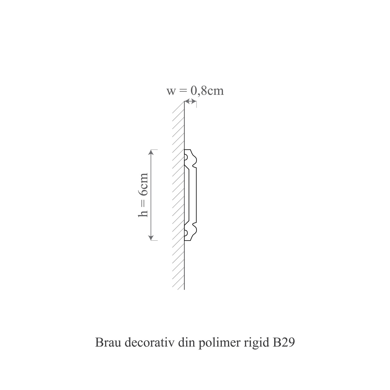 Brau decorativ din polimer rigid B29 - 6x0.8x200 cm - 2 | YEO