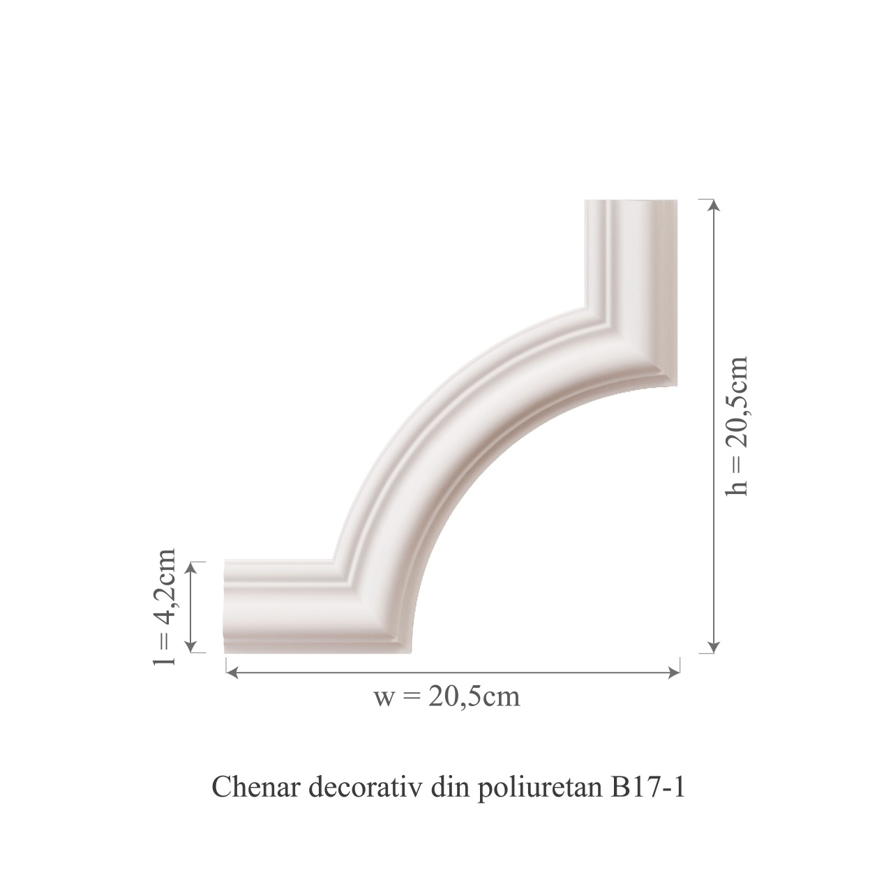 Chenar decorativ din poliuretan B17-1 - 20.5x20.5x1.7 cm - 2 | YEO