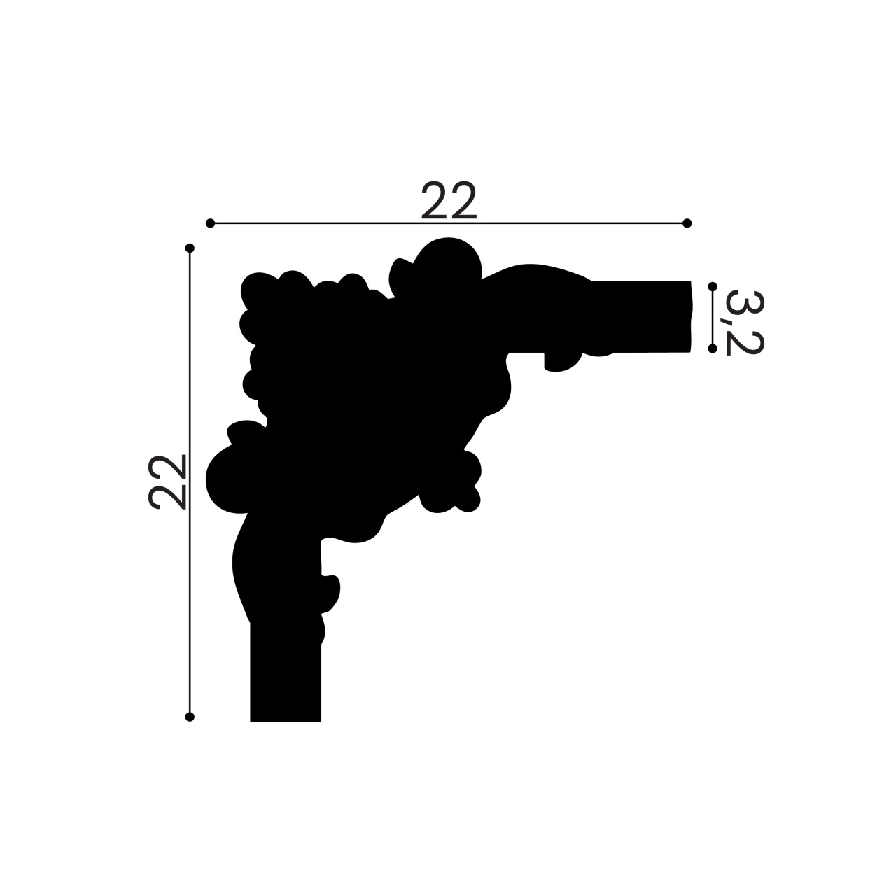 Chenar din poliuretan, Manavi, B10-2 - 22x22x1.6 cm — imaginea 2