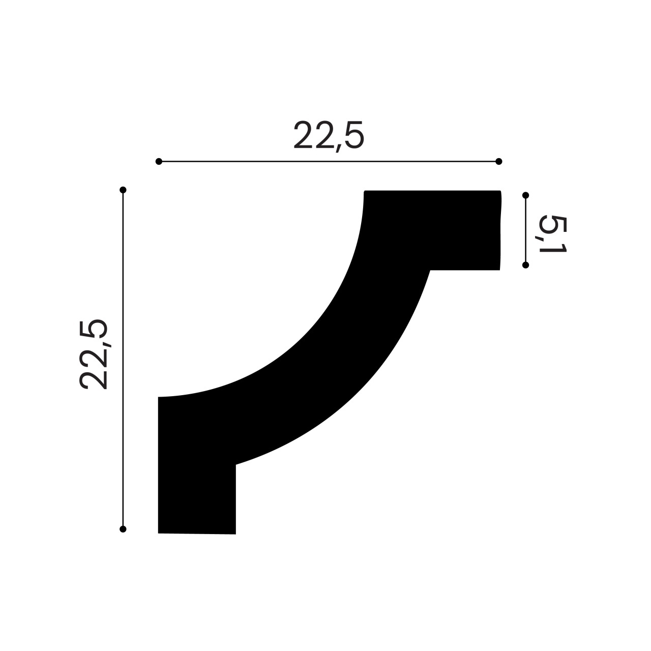 Chenar din poliuretan, Manavi, B19-1 - 22.5x22.5x1.5 cm — imaginea 2