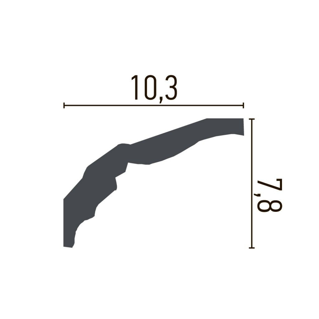 Cornisa decorativa din poliuretan Flexibil C751F - 7.8x10.3x200 cm - 1 | YEO