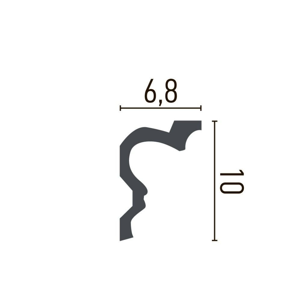 Cornisa decorativa din poliuretan Flexibil P856F - 10x6.8x200 cm - 1 | YEO