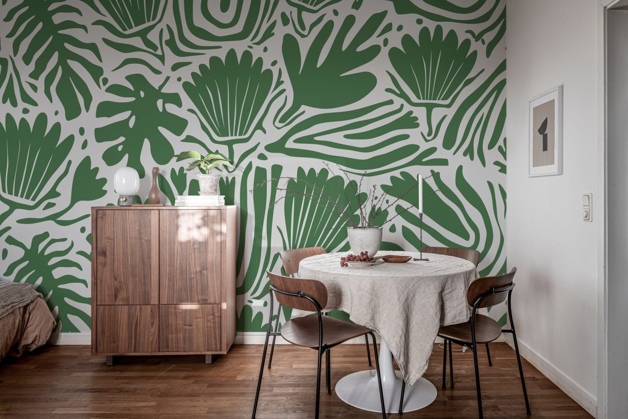 Fototapet, Abstract Blossoms, Green, Rebel Walls