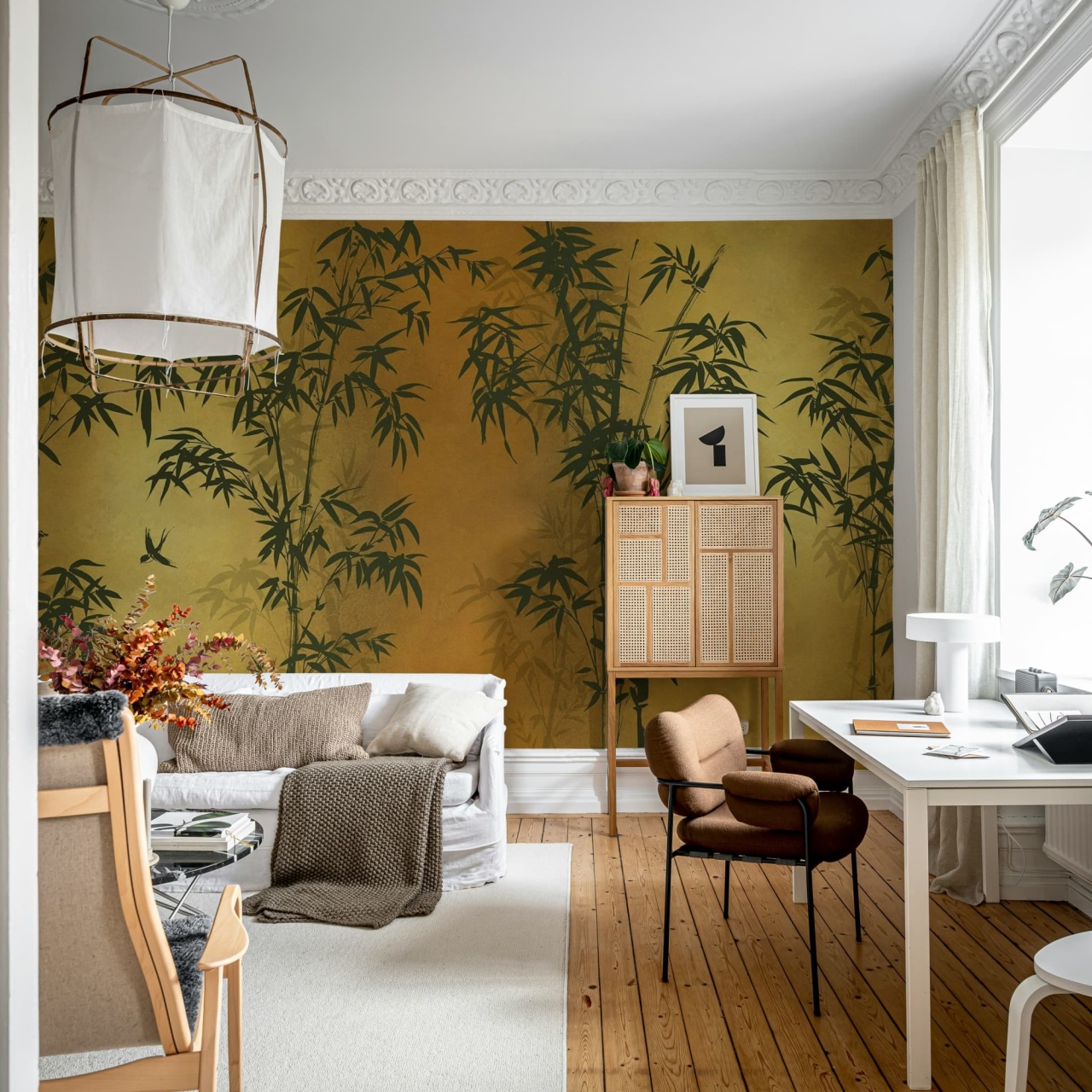 Fototapet, Bambusa, Gold, Rebel Walls - 3