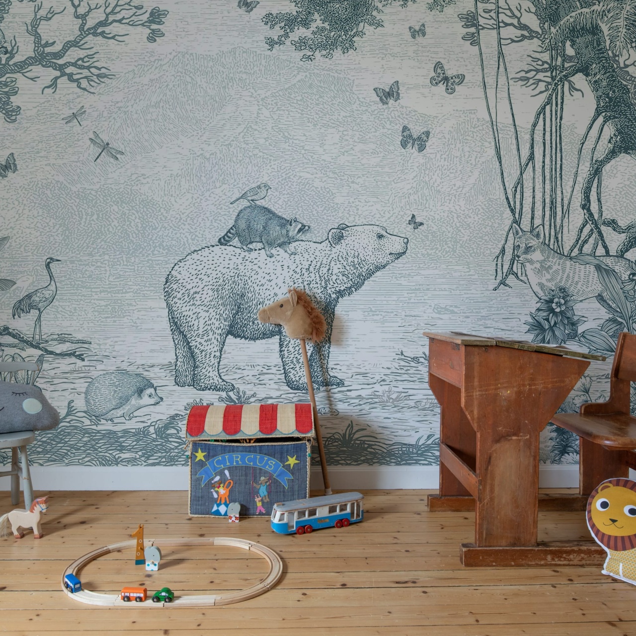 Fototapet, Bear Friend, Blue, Rebel Walls - 3