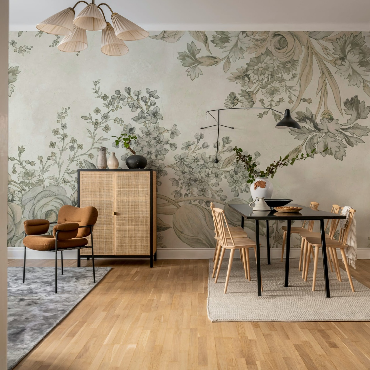 Fototapet, Bold Floral, Beige, Rebel Walls