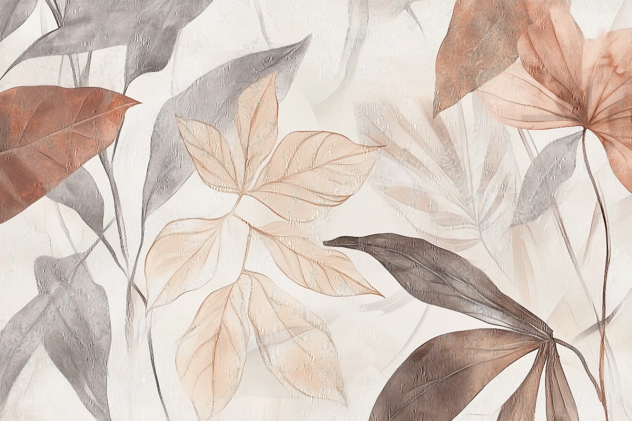 Fototapet Botanic Beige Naturel Tulle Rêve BNT203