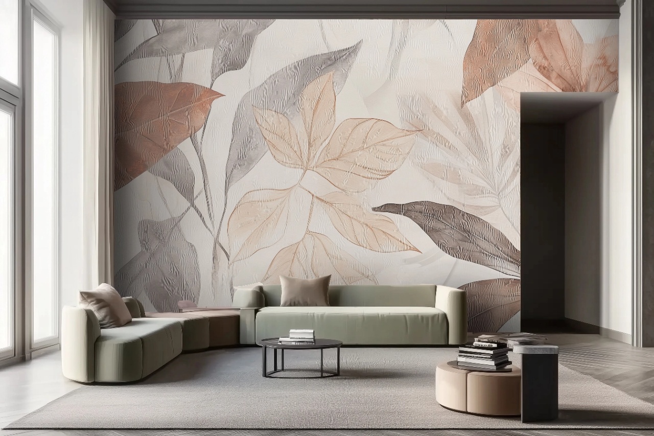 Fototapet Botanic Beige Naturel Tulle Rêve BNT203 — imaginea 2