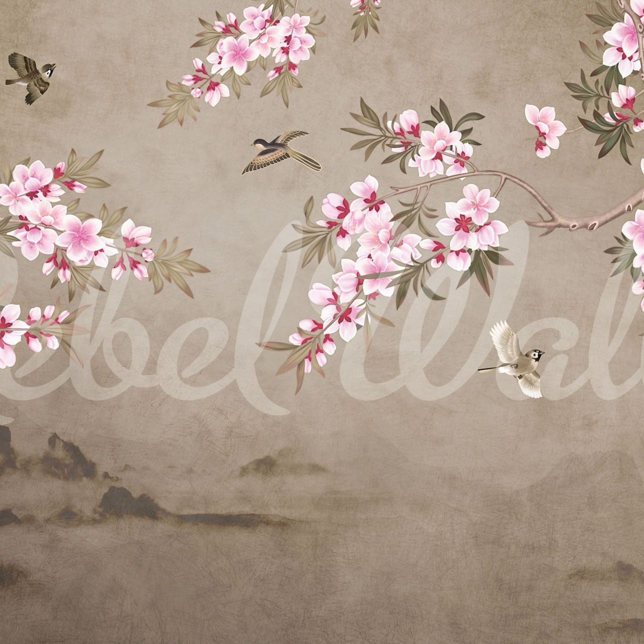 Fototapet, Chinoiserie Branches, Brown, Rebel Walls - 2