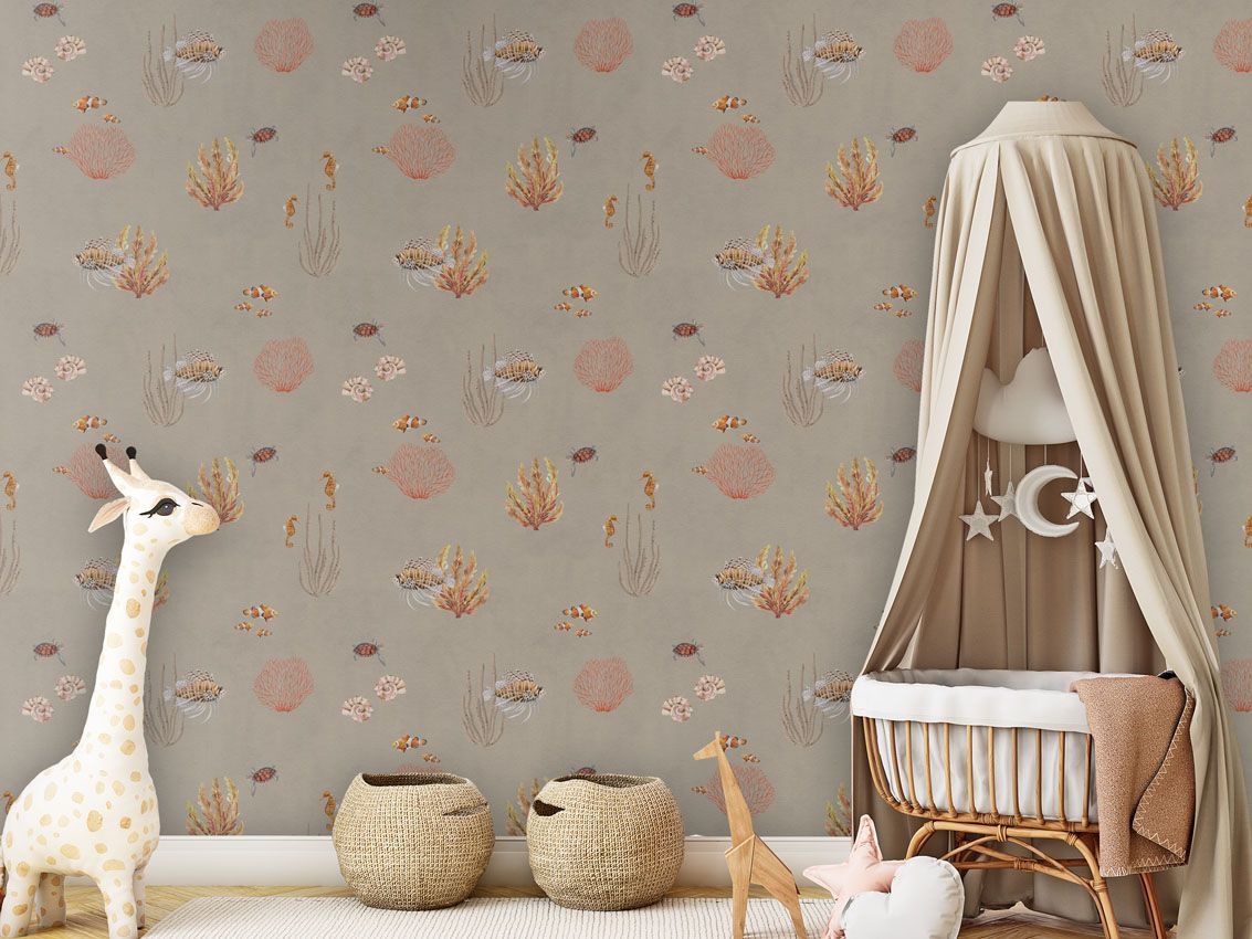 Fototapet Coral Garden - Brown, Kikki Belle — imaginea 3