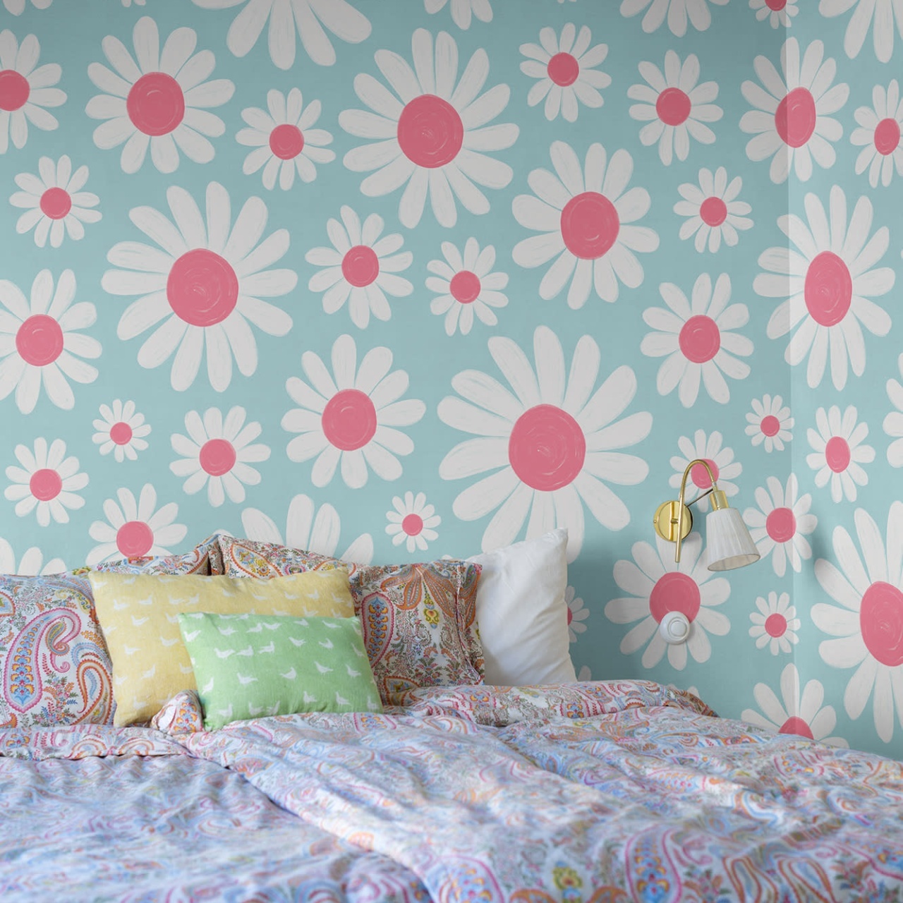 Fototapet, Dashing Daisies, Turquoise, Rebel Walls - 3