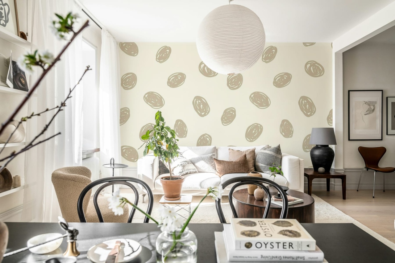 Fototapet, Doodle Dots, Beige, Rebel Walls
