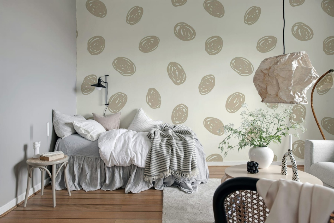 Fototapet, Doodle Dots, Beige, Rebel Walls - 3
