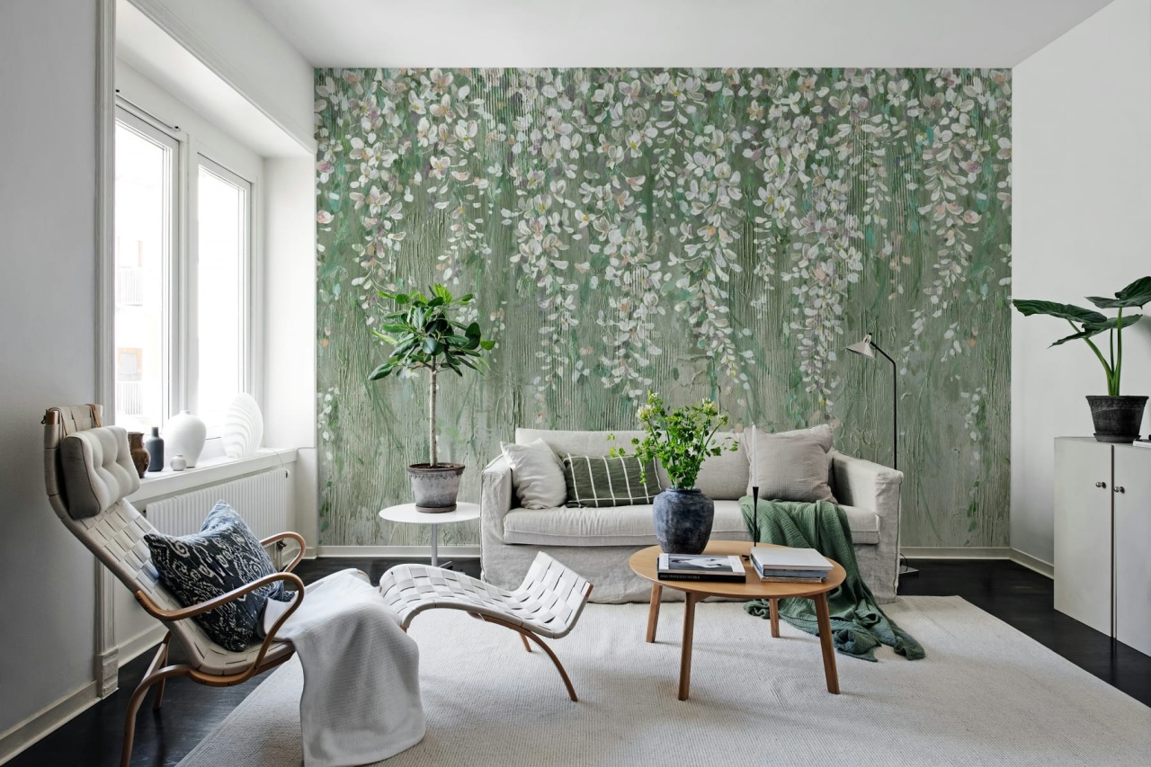 Fototapet, Draped Blossoms, Green, Rebel Walls