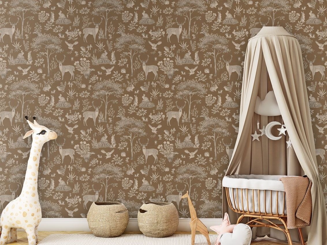 Fototapet Fantastic Forest - Vintage Brown, Kikki Belle - 4