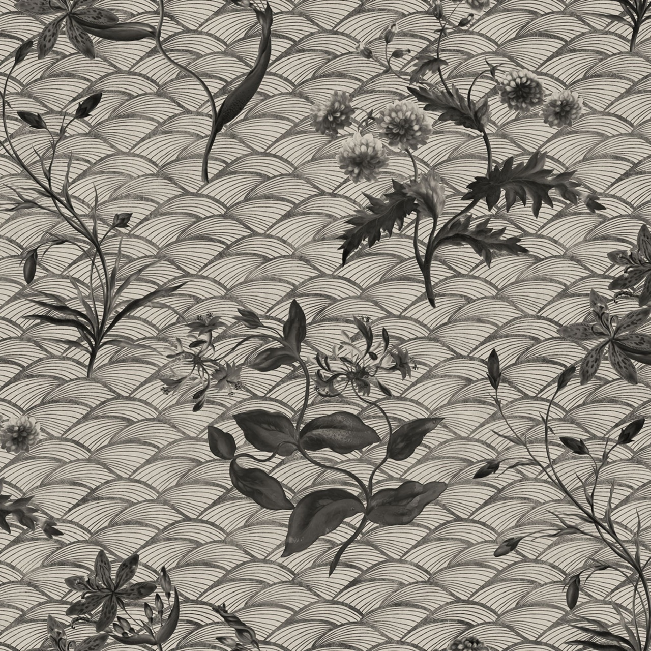 Fototapet, Floral Ripple, Graphite, Rebel Walls - 2