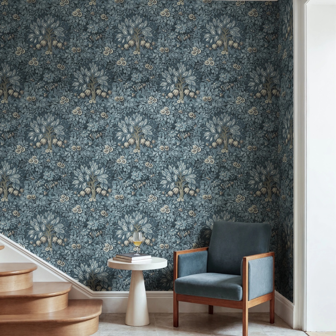 Fototapet, Flower Tree, Blue, Rebel Walls