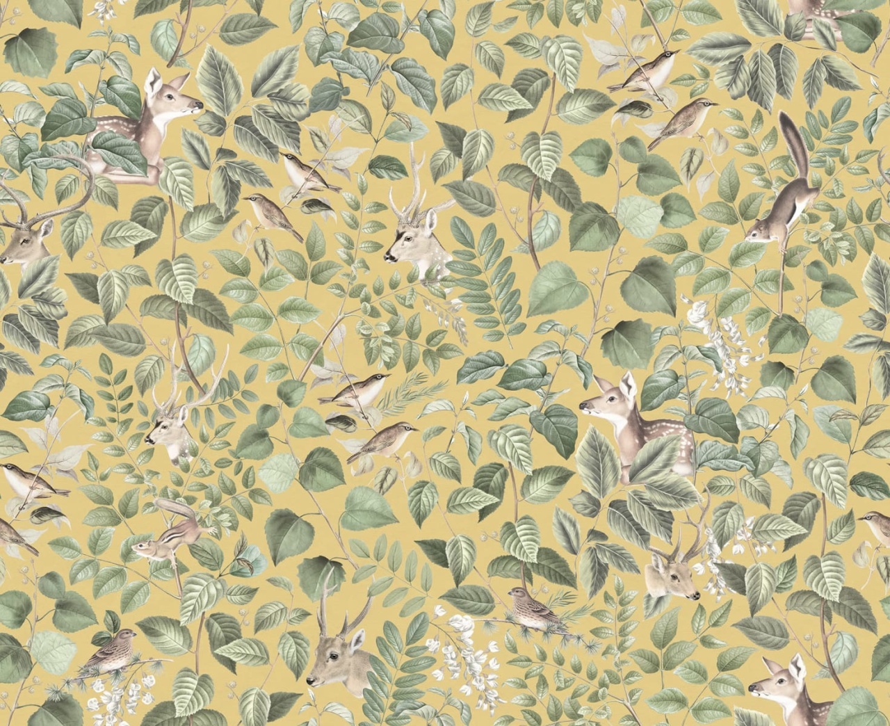 Fototapet, Forest Animals, Yellow, Rebel Walls - 2