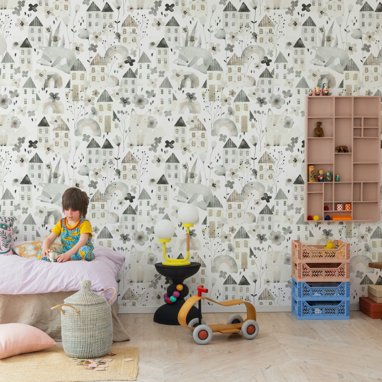 Fototapet, Fox Village, Gray, Rebel Walls - 3