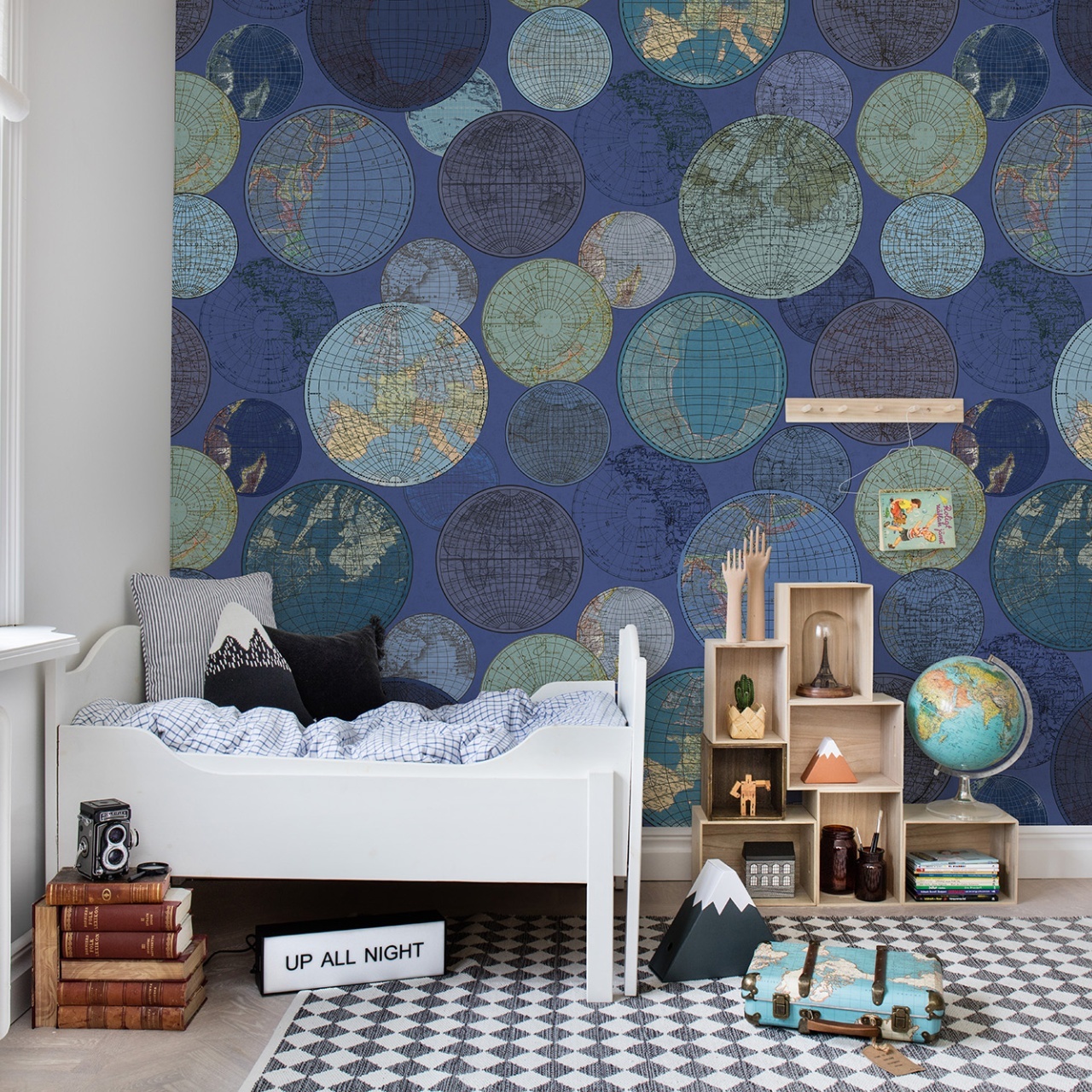 Fototapet, Globes Gathering, Blue, Rebel Walls