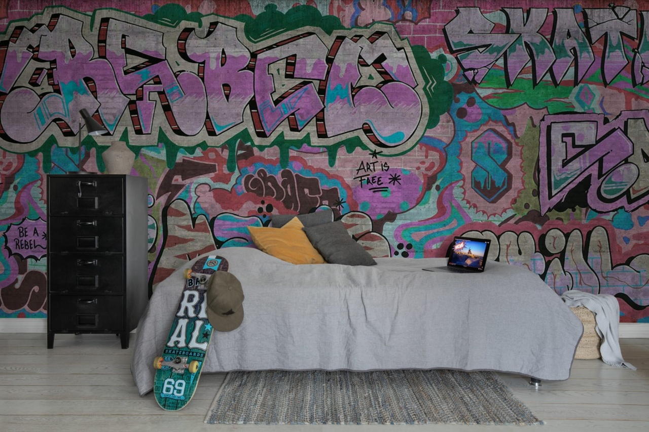 Fototapet, Graffiti, Pastel, Rebel Walls - 3