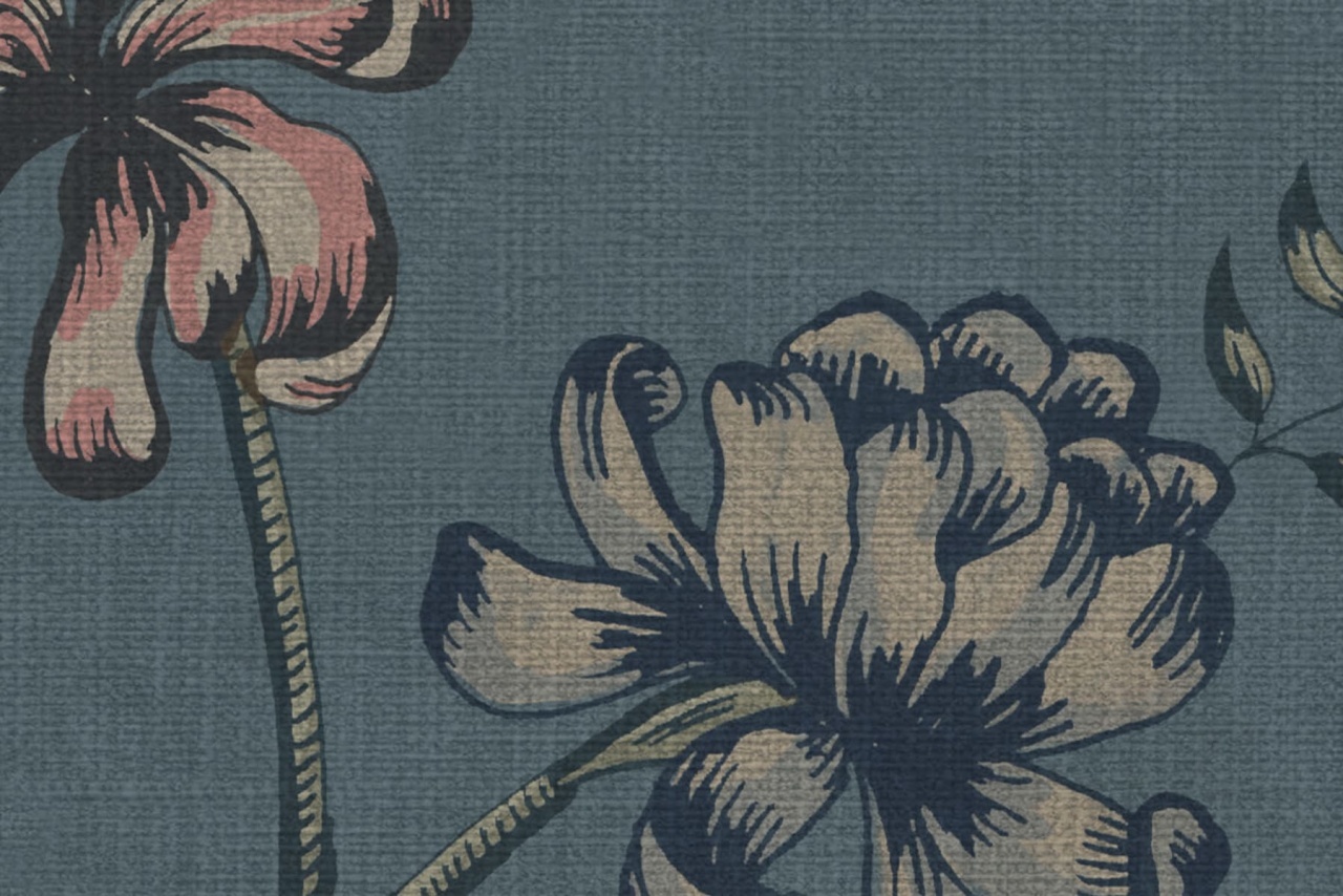 Fototapet, Grand Flower Thread, Blue, Rebel Walls - 4