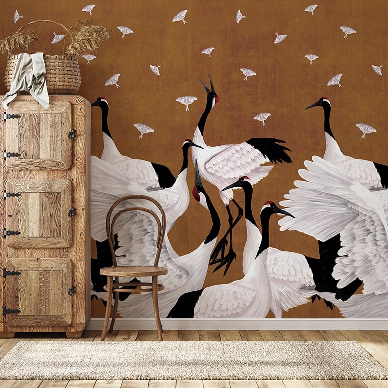 Fototapet Grus Japonesis in Ochre, VLAdiLA