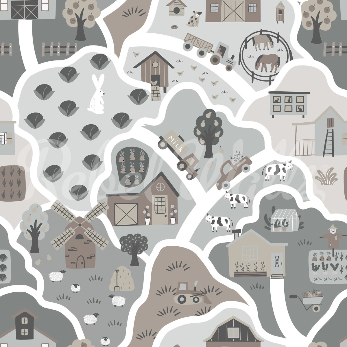 Fototapet, Happy Landscape, Gray, Rebel Walls - 2
