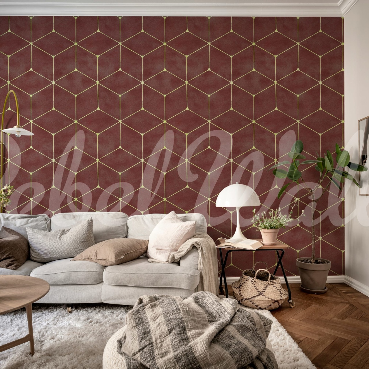 Fototapet, Hexaeder, Burgundy, Rebel Walls