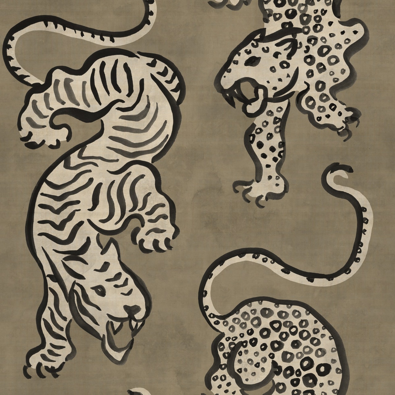 Fototapet, Ink Tiger, Brown, Rebel Walls - 2