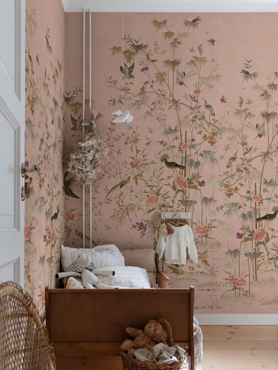 Fototapet lavabil, Chinoiserie Garden, Pink, Sandberg — imaginea 3