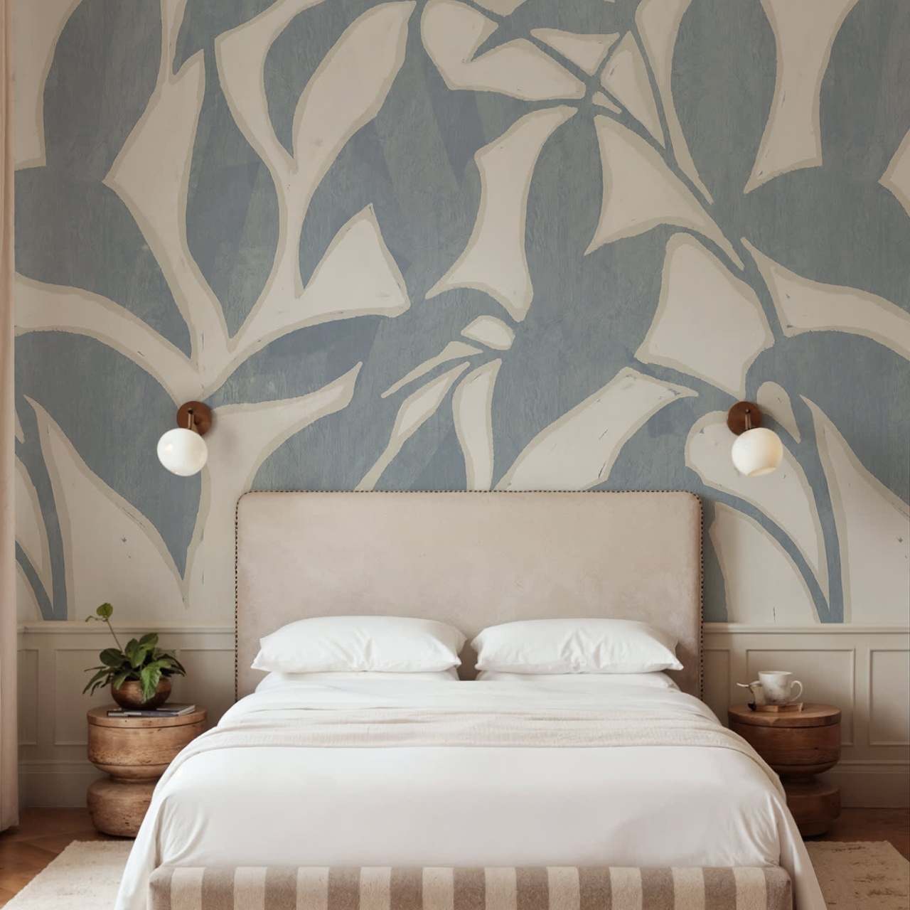 Fototapet, Leaf Silhouette, Blue, Rebel Walls - 3