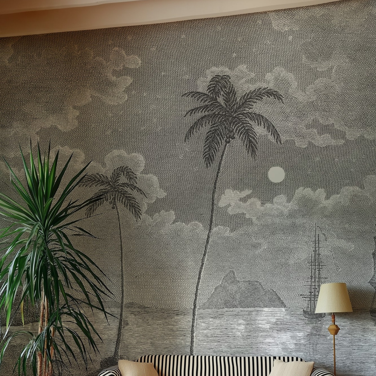 Fototapet, Palm Beach, Black & White, Rebel Walls - 3