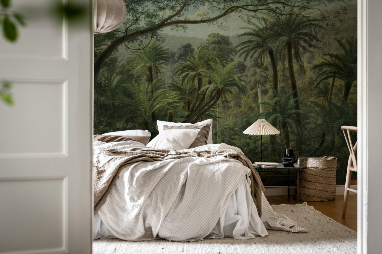 Fototapet, Palm Landscape, Green, Rebel Walls